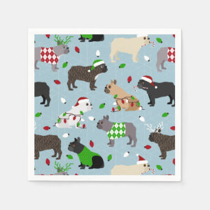Christmas French Bulldog Napkins
