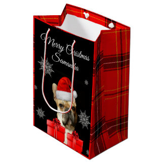 Christmas French Bulldog Personalised Gift Bag