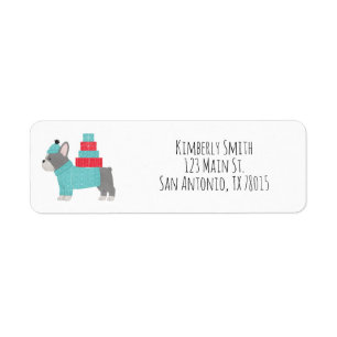 Christmas French Bulldog Return Address