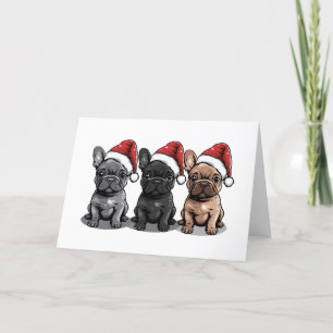 Christmas French Bulldog Santa Dog Holiday Card