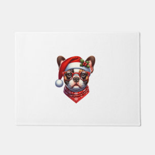 Christmas French Bulldog Santa Hat Frenchie Ugly C Doormat
