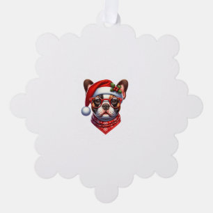 Christmas French Bulldog Santa Hat Frenchie Ugly C Tree Decoration Card
