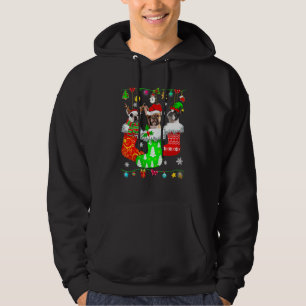 Christmas French Bulldog Santa Socks Matching Dog Hoodie
