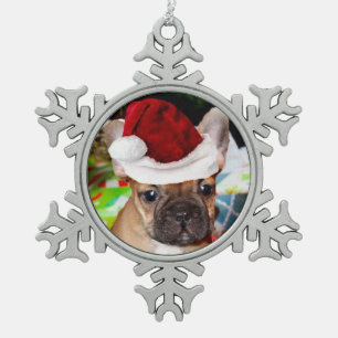 Christmas French bulldog  snowflake Ornament