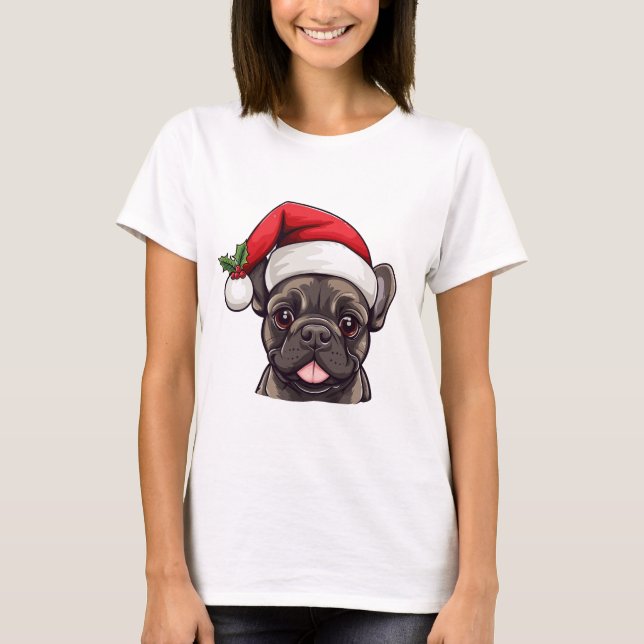 Christmas French Bulldog T-shirt - Fawn (Front)