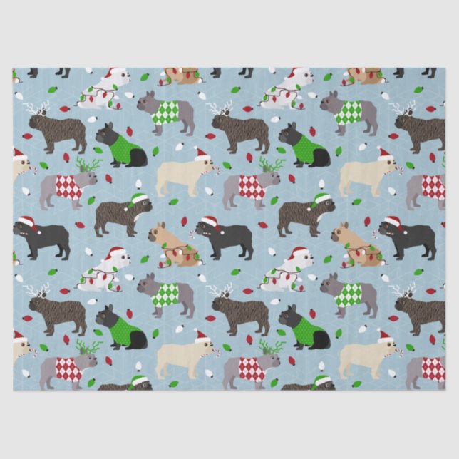 Christmas French Bulldog Tissue Paper (Front)