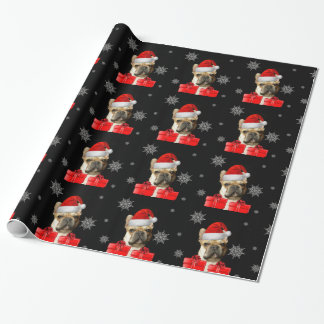 Christmas French Bulldog wrapping paper