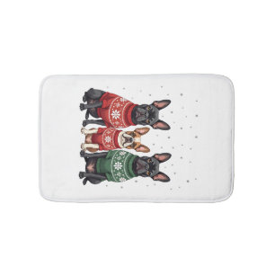 Christmas French Bulldogs Xmas Frenchie Dog 2 Bath Mat