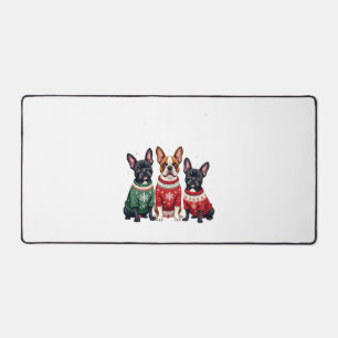 Christmas French Bulldogs Xmas Frenchie Dog 4 Desk Mat