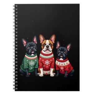 Christmas French Bulldogs Xmas Frenchie Dog 4 Notebook