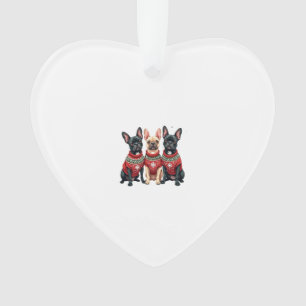 Christmas French Bulldogs Xmas Frenchie Dog Ornament