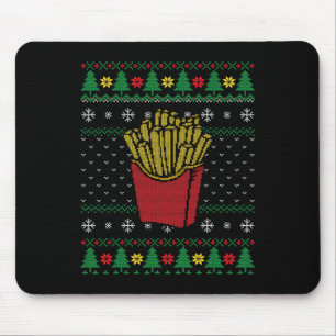 Christmas French Fries Ugly Sweater  Mouse Mat