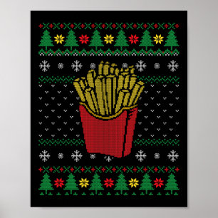 Christmas French Fries Ugly Sweater  Poster