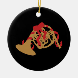 Christmas French Horn Ceramic Tree Decoration