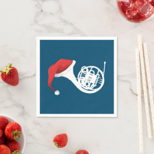 Christmas French Horn Shirt - Santa French Horn Napkin