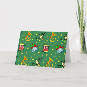 Christmas – French Horns & Magenta Drums Holiday Card