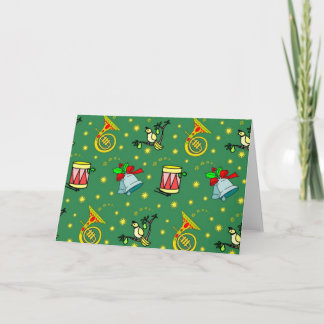 Christmas – French Horns & Magenta Drums Holiday Card