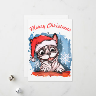 Christmas frenchie holiday card