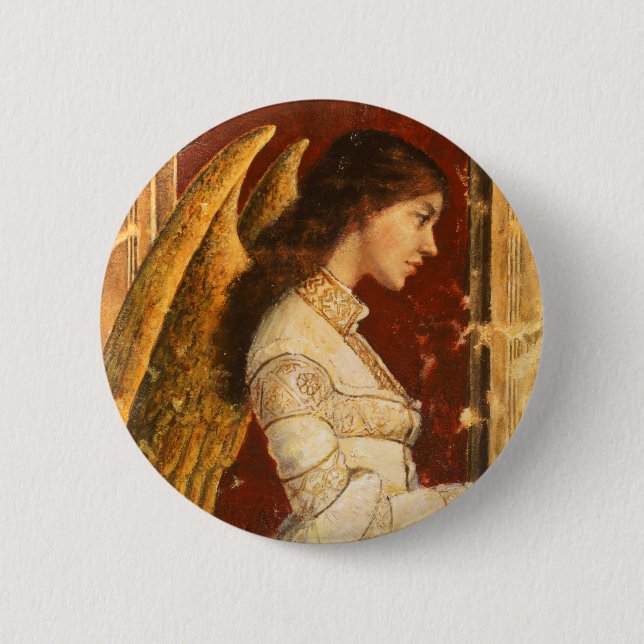 Christmas Fresco Angel 6 Cm Round Badge (Front)