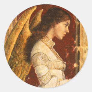 Christmas Fresco Angel Classic Round Sticker