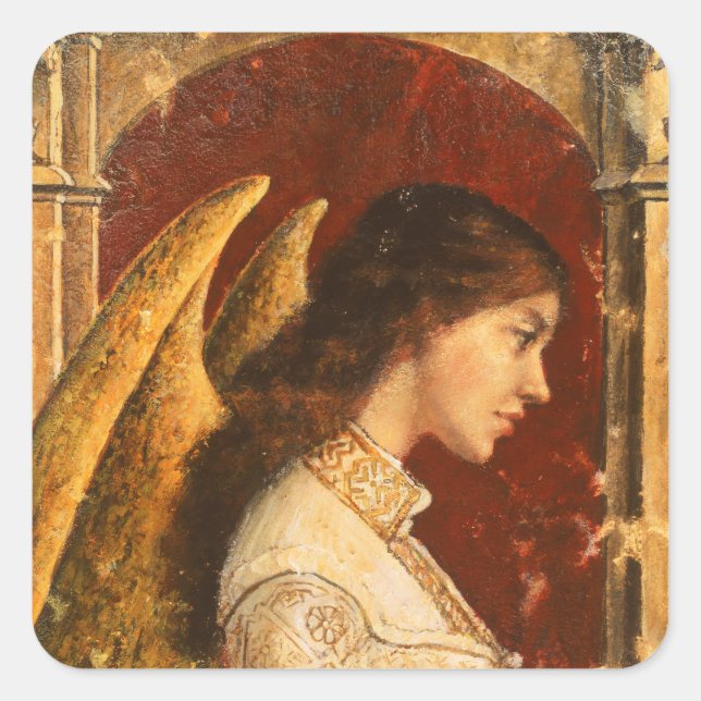 Christmas Fresco Angel Square Sticker (Front)