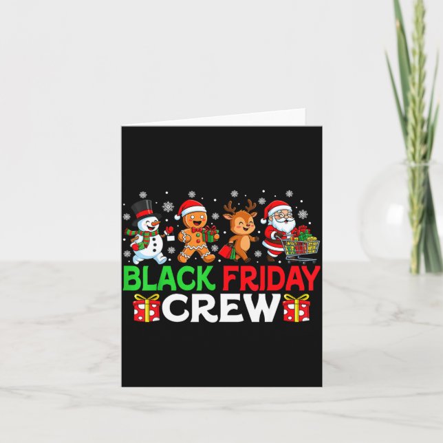 Christmas Friday Shopng Crew Black Shopng Family F Card (Front)
