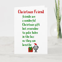 Christmas Friend, A Funny Merry Christmas Poem