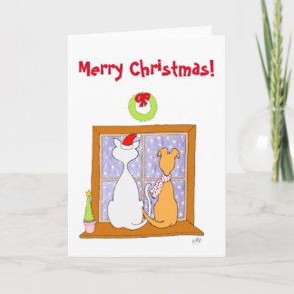 Christmas: Friends (Cat & Dog) Holiday Card