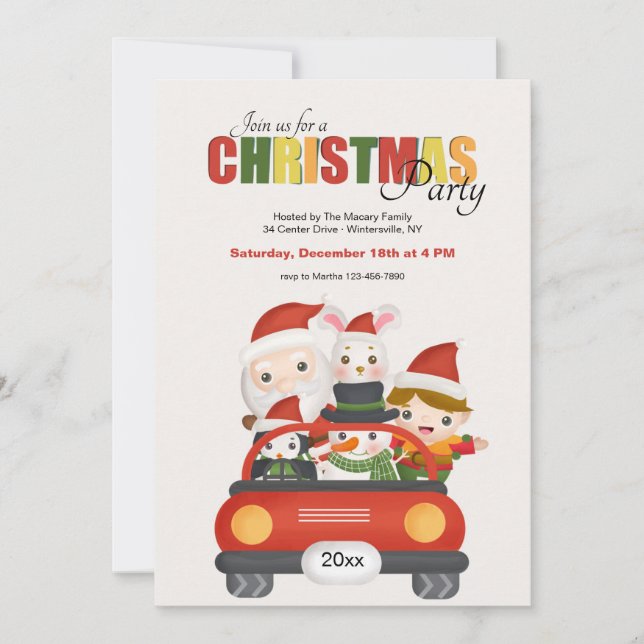Christmas Friends Party Invitation (Front)