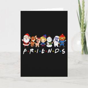 Christmas Friends Santa Rudolph Snowman Family Xma Card