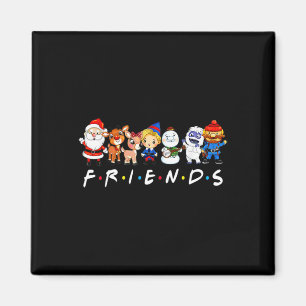 Christmas Friends Santa Rudolph Snowman Family Xma Magnet