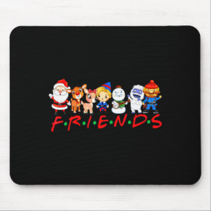 Christmas Friends Santa Rudolph Snowman Family Xma Mouse Mat