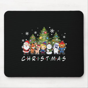 Christmas Friends Santa Rudolph Snowman Family Xma Mouse Mat