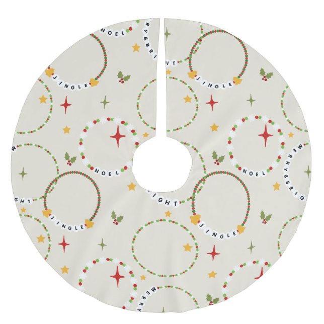 Christmas Friendship Bracelets Brushed Polyester Tree Skirt (Front)