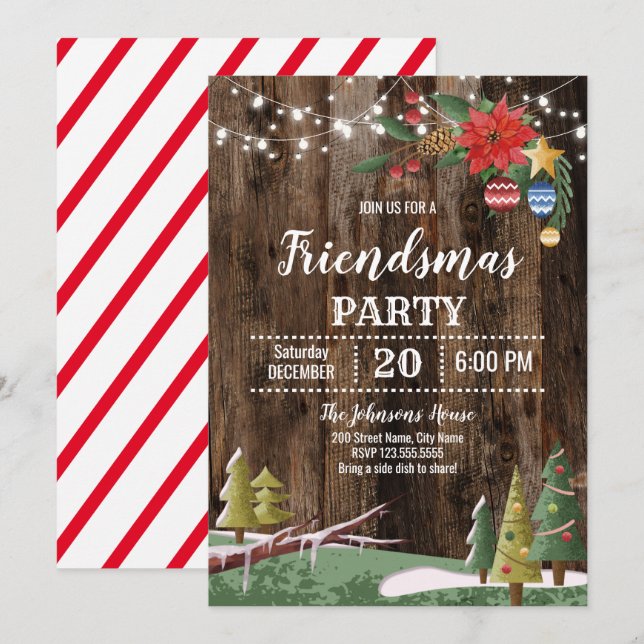 Christmas "Friendsmas" Party Invitation (Front/Back)