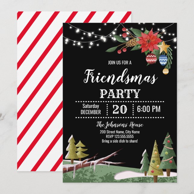 Christmas "Friendsmas" Party Invitation (Front/Back)