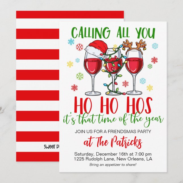 Christmas Friendsmas Party Invitation (Front/Back)