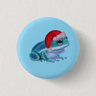 Christmas frog 3 cm round badge