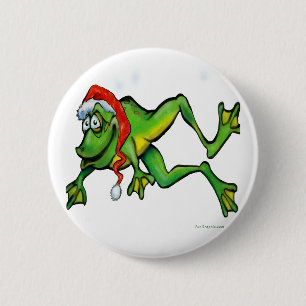 Christmas Frog 6 Cm Round Badge