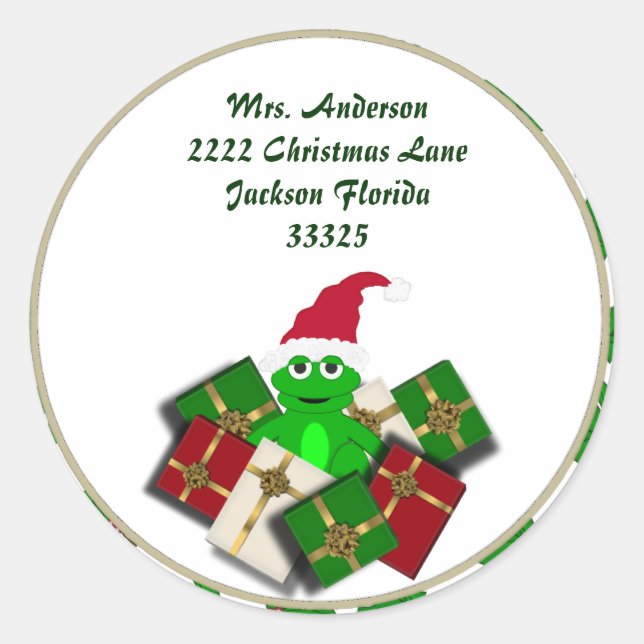 Christmas Frog Address Stickers (Front)