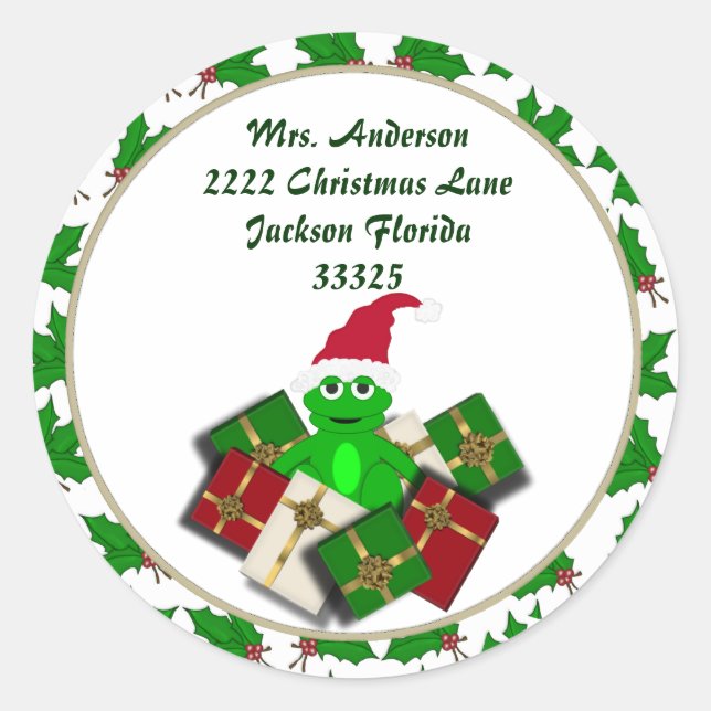Christmas Frog Address Stickers (Front)