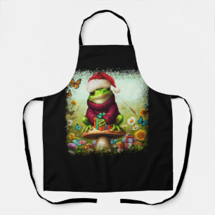 Christmas Frog Cottagecore Cute Mushroom Aesthetic Apron