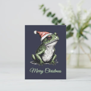 Christmas Frog Cottagecore Vintage Victorian Postcard