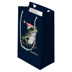 Christmas Frog Cottagecore Vintage Victorian Small Gift Bag