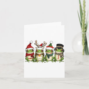 Christmas Frog Crew Santa Elf Reindeer Xmas Lights Card