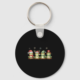 Christmas Frog Funny Men Women Kids Cute Hoppy Xma Key Ring