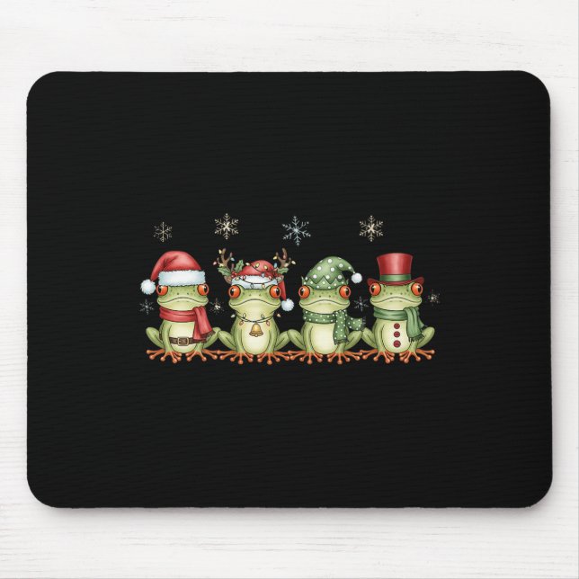 Christmas Frog Funny Men Women Kids Cute Hoppy Xma Mouse Mat (Front)