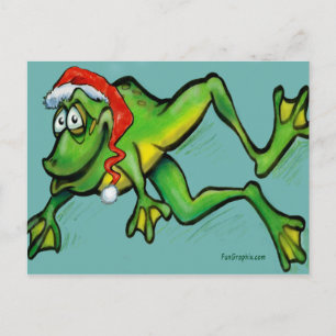 Christmas Frog Holiday Postcard