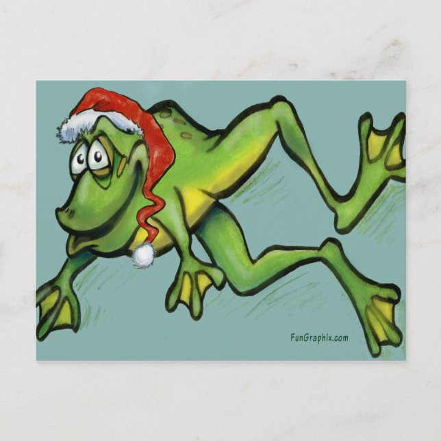 Christmas Frog Holiday Postcard (Front)