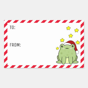 Christmas Frog  Rectangular Sticker